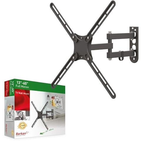 Barkan Soporte TV de Pared Inclinable y Giratorio, Articulado para Pantallas de 13-65 Pulgadas, Peso máximo 36Kg, para LED OLED LCD, hasta VESA 400x400