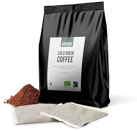 broow - Cold Brew Coffee | Bio & Fairtrade | gemahlener Röstkaffee im Filterbeutel | 100% Arabica Bohnen | kalter Kaffee Zubereitung | DE-ÖKO-006 (1 x Packung)