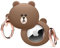 elago I LINE Friends Silikon Hülle Kompatibel met für Apple AirTag Tracker - Voller Schutz, Inklusive Schlüsselring, Schlankes und Einfaches Design, Kratz und Fallschutz [Offizielle Ware] (Brown)