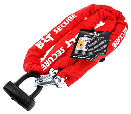 Bolt Motorbike Elite Plus 1.8m Sold Secure Gold Chain Lock Motorcycle Scooter Safety Security Chain Lock