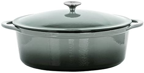 MegaChef Casseruola ovale in ghisa smaltata da 7 litri in grigio