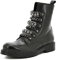 QUEEN HELENA Stivali Anfibi di Pelle Stivaletti con Lacci Plateau Casual Comodi Invernali Donna QH2358 (Nero, Numeric_37)