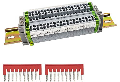 Morsetti Elettrici, SRJQXH 20 Pezzi UK/2.5B Kit Di Morsetti Per Guida DIN, Morsetti Elettrici Rapidi A Innesto, Con Guida DIN Da 20 cm, Il Cablaggio È Solido E Non Facile Da Allentare