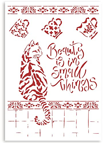 Stamperia KSG482 Stencil G cm 21x29,7-Casa Granada cat, Multicoloured, A4, 3