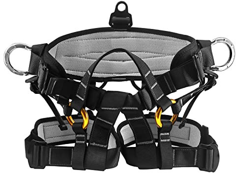 NewDoar Klettergurt, Professioneller Bergsteiger-Klettergurt, Baumklettergurt, Breiterer, Verdickter Halbkörpergurt zum Abseilen, Feuerrettung, Baumklettern mit Testbericht