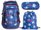 2be 4 tlg. Schulrucksack-Set mit Ergo School Backpack, Turnbeutel, Schlamperbox, Regencape Blue