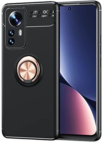 SORAKA Funda para Xiaomi 12 Pro con Anillo Funda TPU Suave Funda Xiaomi 12 Pro con Placa de Metal para Soporte magnético de teléfono para automóvil