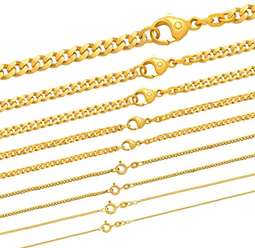 hoplo holzenplotz Panzerkette Halskette 585-14 Karat Gold Auswahl, Länge:45, Kette_Breite:0.8 mm