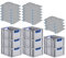 PROREGAL SuperSparSet 8x Eurobox NextGen Color mit Auflagedeckel & Schiebeschnappverschlüsse, HxBxT 22x30x40cm, 20L, Griffe blau offen, Glatter Boden, Eurobehälter Transportbox Transportbehälter