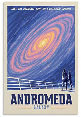 Vintage-Weltraum-Poster Andromeda Galaxy Tour Poster Dekorative Malerei Leinwand Wandposter und Kunstbild Druck Moderne Familie Schlafzimmer Dekor Poster 30 x 45 cm