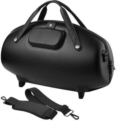 TXEsign Schutzhülle für JBL Boombox 3/Boombox 2/Boombox, tragbare Lautsprecher, Reisetasche, Stand-Up-Shell, Ersatzhülle mit Schultergurt, PU-Griff, Standfüße, Schwarz mit Einer Innentasche aus