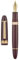 Yongsheng 630 Acrylic Fountain Pen, Iridium Medium Nib with Piston Filling System, Wine Red Classic Design Smooth Writing Pen (Gold Trim)