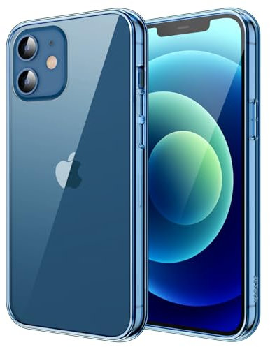 JETech Hülle für iPhone 12 Mini 5,4 Zoll, Nie Vergilbung Stoßfeste Stoßstange Handyhülle, Anti-Kratzt Klar Rückseite (Jeans Indigo)
