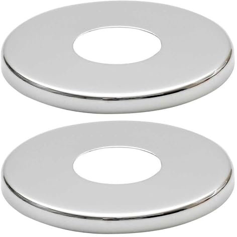 2 x 26mm G3/4 Chrome Tap Shower Pipe Cover High Collar Steel