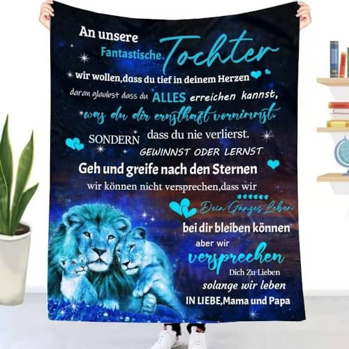 Personalisierte Kuscheldecke Flauschige Decke Geschenke für unsere Tochter von Eltern, Kuscheldecke An Unsere Tochter von Mama und Papa, 18 Geburtstag Mädchen, Super Weiche Wohndecke