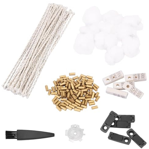 POFIBO Benzin Feuerzeug Zubehör Set, Ersatz Reparaturteil Paket für Feuerzeug, inkl Feuersteine, Watte, Docht, Dichtung,Filz,Bürste und Schraubendreher