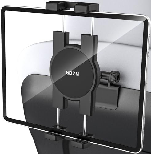 GDZN Tesla Kopfstützen-Tablet-Halterung, 360° verstellbar, Modell 3/Y Rücksitz-Tablet-Halterung für Kinder, Tesla-Rücksitz-iPad-Halterung mit Metallkugelkopf für iPad Pro Air Mini, Galaxy Tabs, Fire