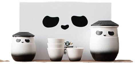 Tea Pot,Tea Kettle,Gifts for Women,Creative Panda Travel Tea Set One Pot Four Cups Kung Fu Tea Set Tea, Pot Capacity 11.7oz, Cup Capacity 2Oz (A5) (Color : A5)