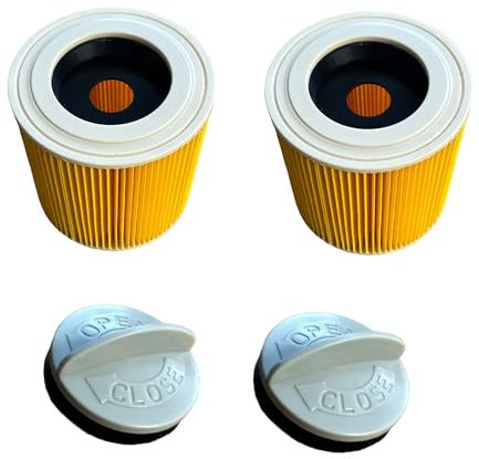 Quailitas Premium Filter Cartridges [Pack of 2] - Vacuum Cleaner Cartridge Filter for Kärcher WD2, WD3, MV2, MV3 for Wet and Dry Application | Vacuum Accessories