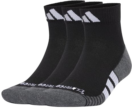 adidas Unisex Performance Climacool Cushioned Qrt 3P Socks, Black/White, 37-40