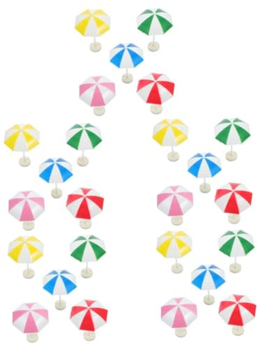 VICASKY 25 Piezas Sombrilla Micro Paisaje Sombrilla De Piscina Pequeña Sombrilla De Playa Minisombrillas De Playa Paraguas De Jardín De Hadas Sombrilla De Jardin Abdominales