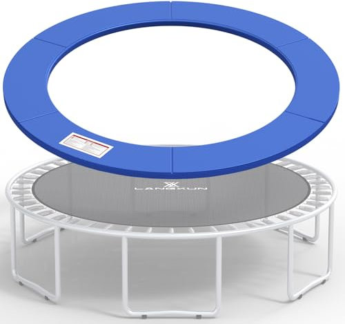 LANGXUN Universelles Trampolin-Ersatz-Sicherheitspolster, 3 m, 3,6 m, 4,3 m, 4,6 m, 4,8 m, 4,9 m, wasserdichte Einfassung, Federschaumabdeckung für runden Rahmen, Blau, 2,4 m