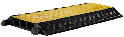 Wiltec Passe Cables à 3 canaux, 930 x 490 x 80 mm, capacité de Charge Max. 30 t, en Caoutchouc et PP, Passage protège câbles, goulotte de câblage