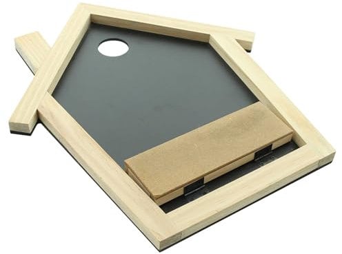 Tafel Haus, Holz, MDF, Kunststofftafel, Metallhaken Maße: 35 x 40 cm