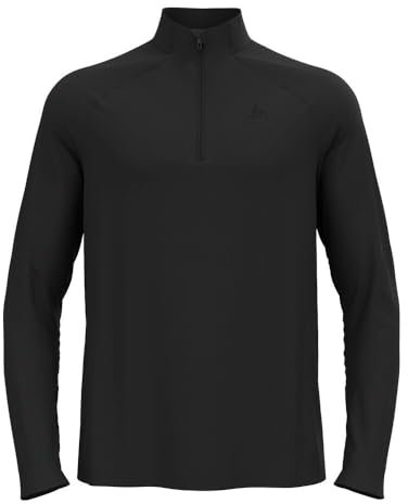 Odlo Herren Mid Layer Essential Half-Zip Laufbekleidung Longsleeve Black - Black - Schwarz XL