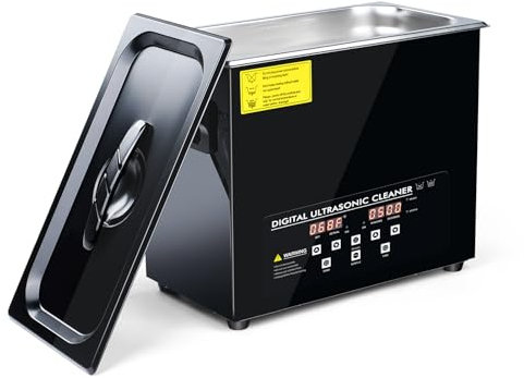 Uadme Nettoyeur Ultrasons 6L, 180W Bac a Ultrason, Ultrasonic Cleaner Chauffage à 80 Degrés, avec 10 Tablettes de Nettoyage, pour Bijoux Lunettes Montres Labo