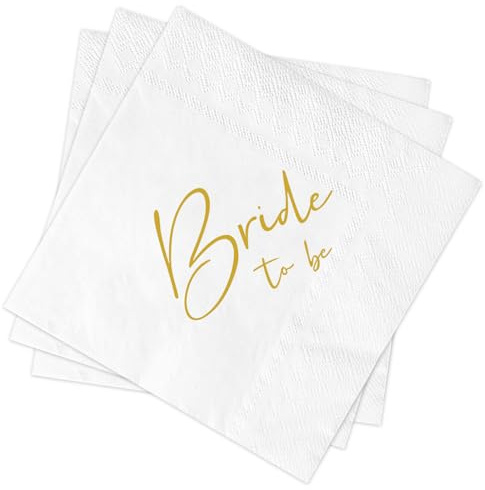 40 Stück JGA Servietten, Bride To Be Servietten, Papierservietten JGA Deko Frauen, Team Bride Hochzeitsservietten, Junggesellinnenabschied Abschied Serviettens