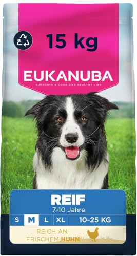 Eukanuba Fresh Chicken - Complete Dry Dog Food - For Mature Senior Medium Breed Dogs 15KG