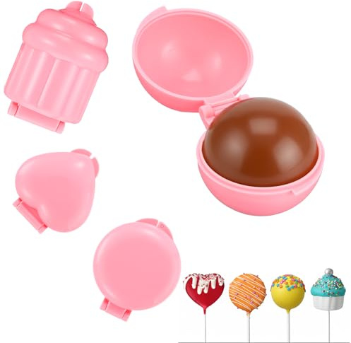 4 Stück Cake Pop Form 4 Formen Kuchen Pop Form Runde Kugel Herzform | Backformen DIY-Mini-Kuchen, Backen, Geburtstagsparty, Hochzeitsdesserts