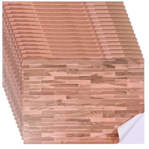 FREEBLOSS 15 Pcs Dollhouse Wallpaper Pvc Floorboards Peel Stick Flooring 8.1 x 11.7 DIY Self Adhesive Wallpaper for Dollhouse Decoration Accessories, Simulated Wood Pattern