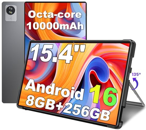 jumper Tablet 15,4 Zoll, Android 16 Tablet Helio G99 Octa-Core Prozessor