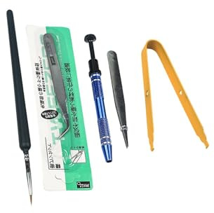 hindraem 5Pcs Mechanical Keyboard Switch Lube Brushes Tool Kit for Stabilizer Efficient and Durable 3D Finishing, yellow, 14x10x8cm