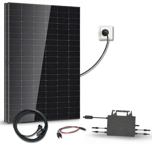 Kit Solaire 1000Wc DMEGC – 2 Panneaux Bifaciaux Bi-verre – Micro-onduleur Sossen 1000W Wi-Fi – Plug & Play