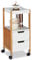 Relaxdays Rollwagen mit Schubladen, Teewagen, Tabletttisch rollbar, Küchenwagen aus MDF, Bambus, HBT: 69x30x30 cm, weiß