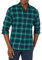 Amazon Essentials Herren Langarmhemd aus Flanell (in Übergröße erhältlich), Grün Marineblau Schatteneffekt Karomuster, XL