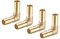 sourcing map 12mm Raccord Cannelé Tuyau Laiton Barbelé 90 Degré Coude Tuyau Connecteur Coupleur Tuyau Adaptateur 4Pcs