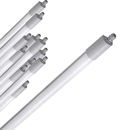 LED Feuchtraumleuchte 33 Watt 4000K reinweiß 4000lm IP65 wasserfest schlagfest 120cm Feuchtraumwannenleuchte durchgangsverdrahtet Leuchte Keller Werkstatt Halle Garage Lager (33W / 12 Stück)