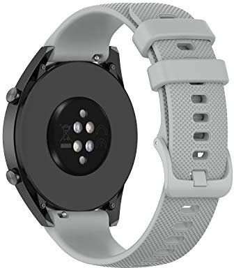 Huwokxix 22mm Silikonarmband für Garmin vivoactive 4/für Umidigi Uwatch 3S, Verstellbares Sportarmband, Ersatzband,Austauschband (Grau)