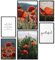 Papierschmiede® Mood Poster Set Mohnfeld, Fertiges Bilder Set mit Rahmen (Holz, schwarz), Wohnzimmer Deko Schlafzimmer, 2x DIN A4 und 4x DIN A5, Blüten Rot Orange Natur