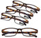 TERAISE 4-Stück Lesebrille Herren und Damen - Anti Blaue Mode Leichte Lesebrillen mit Blaulichtfilter und Robustem Federscharnier (2.0X)