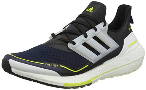 adidas Herren Ultraboost 21 C.Rdy Running Shoe, Legend Ink/Crystal White/Acid Yellow, 39 1/3 EU