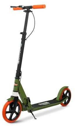 OLSSON Patinete Scooter Cheer -Rodamientos ABEC 9, Manillar con Altura Regulable (90-104CM), Plegable, puños de Silicona TPR BMX, suspensión Delantera, posapié, Ruedas de 200MM PU,homologado