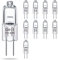 Voarge 10 pezzi G4 Lampadine Alogene, luce frontale specchio a bassa tensione 20W, lampada a capsula per illuminazione interna, camera da letto, stufa, lampada di segnalazione