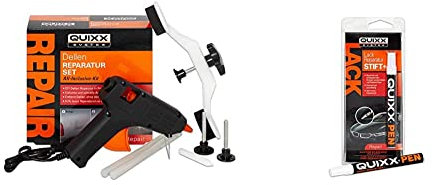 QUIXX 20449 Dellen Reparatur-Set | Auto Dellen Reparatur | Dellen Zieher | Dellen Entferner | Delle ausbeulen & QUIXX Lack Reparatur-Stift für extrem tiefe, breite Kratzer und Steinschläge | Lackstift