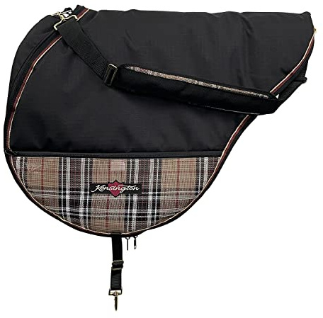 Padded English Saddle Carry Bag, Fits 19 in, Shoulder Strap, Deluxe Black