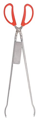 Pinza Antiscivolo Pinza a Forbice Multifunzione,Pinza per granchi per granchi vivi, Pinza da Cucina da 20 Pollici per Cucinare Barbecue Grigliare Pesce Clip - Piega e Dritta(Testa Curva)